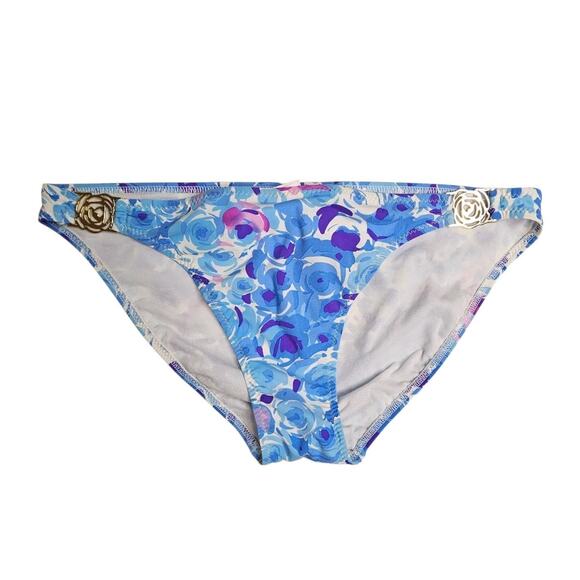 ABS Metal Rise Bikini bottom SZ 10 swimsuit women Cottagecore Floral - Picture 1 of 6